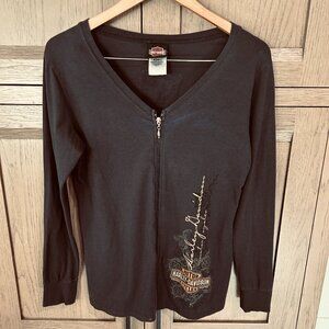 Genuine Harley Davidson Full-Zip T-Shirt Ladies Size XL